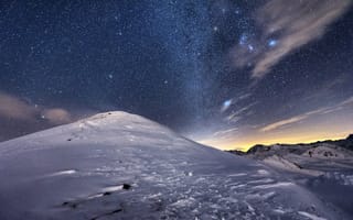 Картинка горы, снег, ночь, небо, Якобсхорн под Давосом