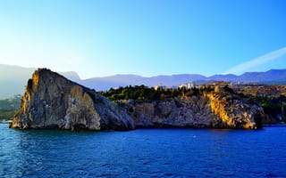Картинка Крым, Черное море, Гурзуф, красиво, горы, грот, ЮБК