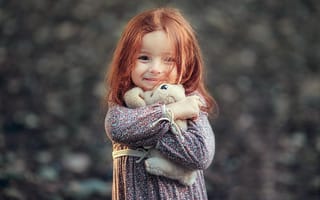 Картинка Darya Stepanova, малышка, улыбка, рыжая, игрушка, ребёнок, девочка