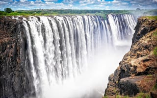 Картинка водопад, зимбабве, африка, виктория