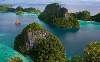 Картинка Индонезия, островки, тропики, океан, красота
