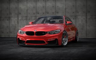 Картинка BMW, M4, stance, 2018 cars, red, tuning, f82