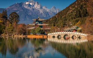 Картинка Китай, Горы, Природа, Пагоды