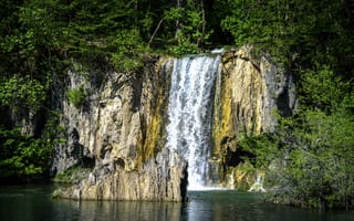Картинка Хорватия, Природа, Скала, Водопад, National Park, Парк, Plitvice Lakes