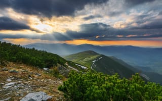 Картинка природа, Misha Reme, промені сонця, Україна, хмари, гора, Карпати