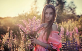Картинка девушка, цветы, наташа синкевич, на природе, модель