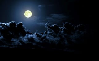Обои облака, Луна, темный, ночь