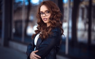 Картинка Anatoli Oskin, взгляд, очки, девушка
