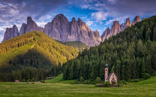 Картинка Dolomites, Italy, Santa Maddalena, chiesa di S Giovanni