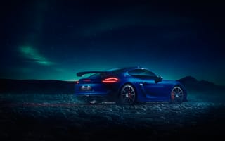 Картинка Porsche, GT4, ночь, Northern Lights