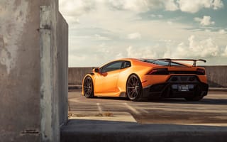 Картинка Orange, Lamborghini, Huracan, Rear