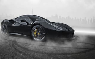 Обои Ferrari, Black, 488