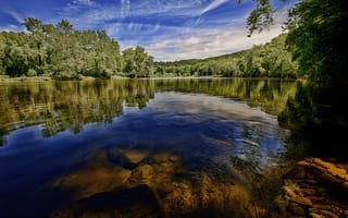 Картинка Shenandoah River State Park, sky, Virginia, trees, forest, river, landscape, Front Royal