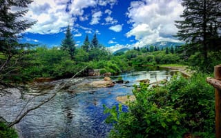 Картинка Baxter State Park Maine State Park, горы, лес, река, природа, деревья, пейзаж