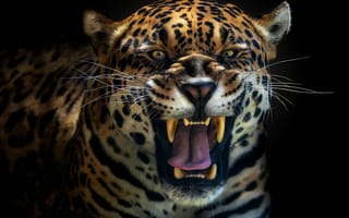 Картинка Ягуар, леопард, рык