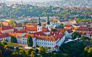 Картинка Чехия, здания, Прага, деревья, старый город, дома, город