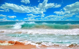 Обои океан, небо, пляж