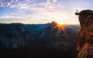 Картинка Standing At Glacier, Yosemite, Point Sunrise In, National Park