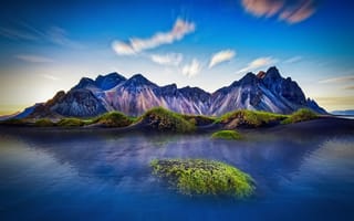 Картинка Песок, вода, Исландия, природа, Гора, пейзаж