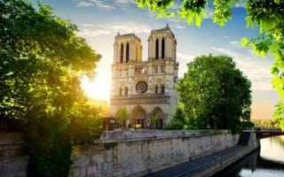 Картинка Notre-Dame de Paris, Paris, France, Catholic cathedral, Spring, Landmark