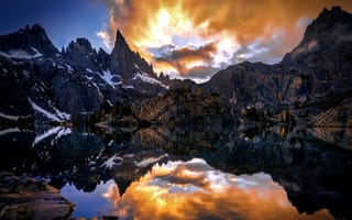 Картинка Пейзаж Вода природа, отражение горы