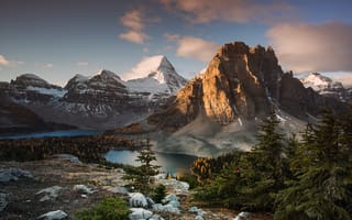 Картинка Канада, река, леса, горы, пейзаж, природа
