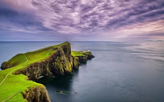 Картинка пейзаж природа Утес море, Шотландия Neist Point lighthouse