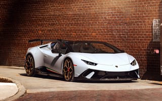 Картинка Lamborgihini Huracan, White, Vossen Wheels, Custom Design, Supercars