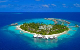 Картинка Остров, океан, Мальдивы