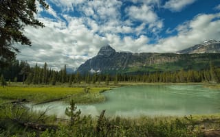 Картинка Канада, вода, трава, облака, красота, зелень, природа