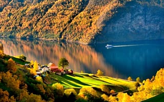 Картинка Природа, норвегия, горы, фьорд, осень, orway