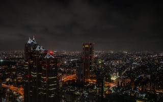 Картинка Tokyo, город, ночь, Japan