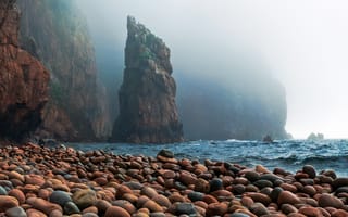 Картинка Камни, Туман, Природа, Скала, Primorsky Krai