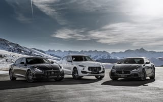 Картинка Maserati, Quattroporte, Трое, GranTurismo Levante