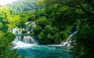 Картинка водопад, Хорватия, водопады Крка, поток