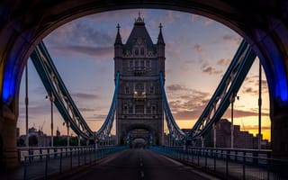 Картинка Лондон, Тауэрский Мост, Восход Солнца, Мост, Англия