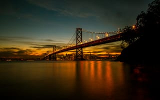 Картинка San Francisco, ночь, город, мост
