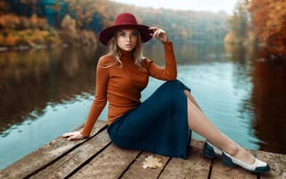 Картинка Макс Кузин, девушка, Осень