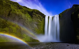 Картинка водопад, Исландия, Скоугафосс