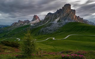Картинка Италия, Горы, Dolomites, Луг, Природа, Альпы