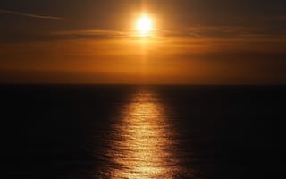 Картинка море, солнце, небо, закат