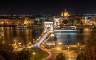 Картинка будапешт, ночь, венгрия, панорама