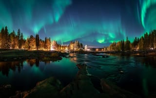 Картинка небо, Финляндия, Аврора, ночь
