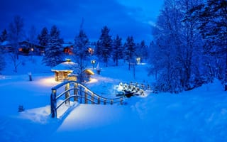 Картинка Какслауттанен, зима, зима Страна чудес, Лапландия