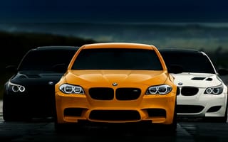 Картинка BMW, F10, E60, трио, БМВ