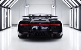 Картинка Bugatti, Noire, вид сзади, Chiron