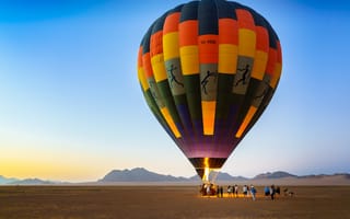 Картинка Небо, National Park, Природа, Африка, Sossusvlei, Namibia, Namib-Naukluft, Воздушный шар