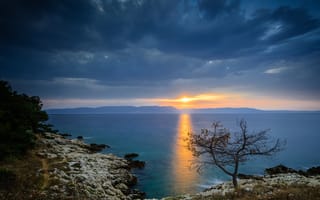 Картинка Duga Luka, побережье, солнце, море, Хорватия, тучи, природа, пейзаж