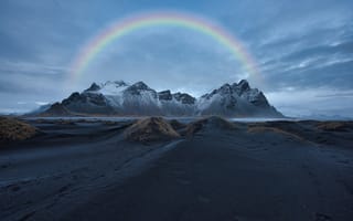 Картинка горы, радуга, природа