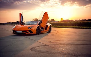 Картинка Orange, Aventador, Lamborghini